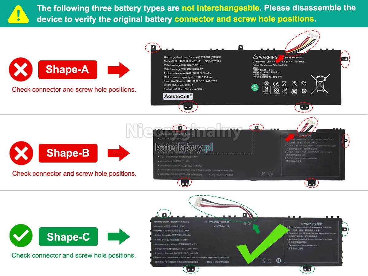 Acer 4964121-2S1P bateria