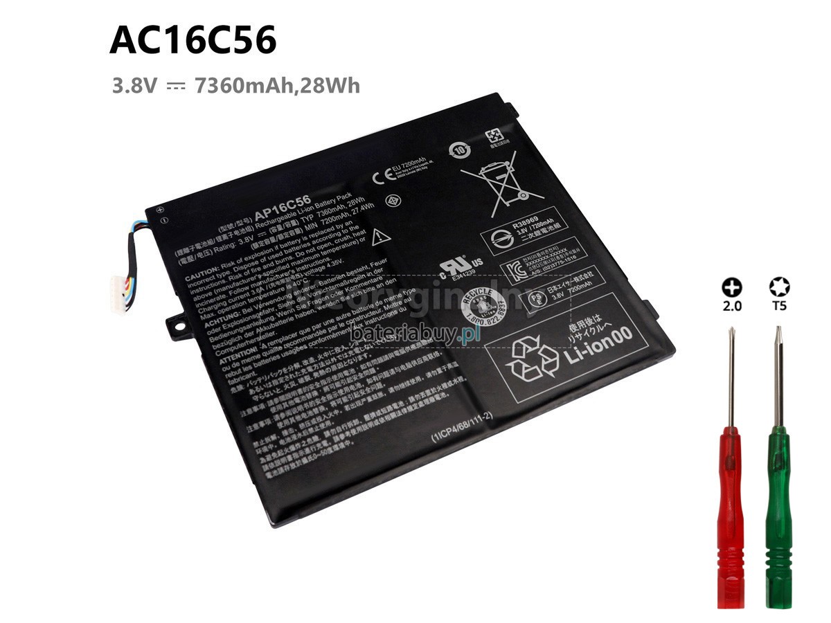 Acer SWITCH V 10 SW5-017P-15JE batteria