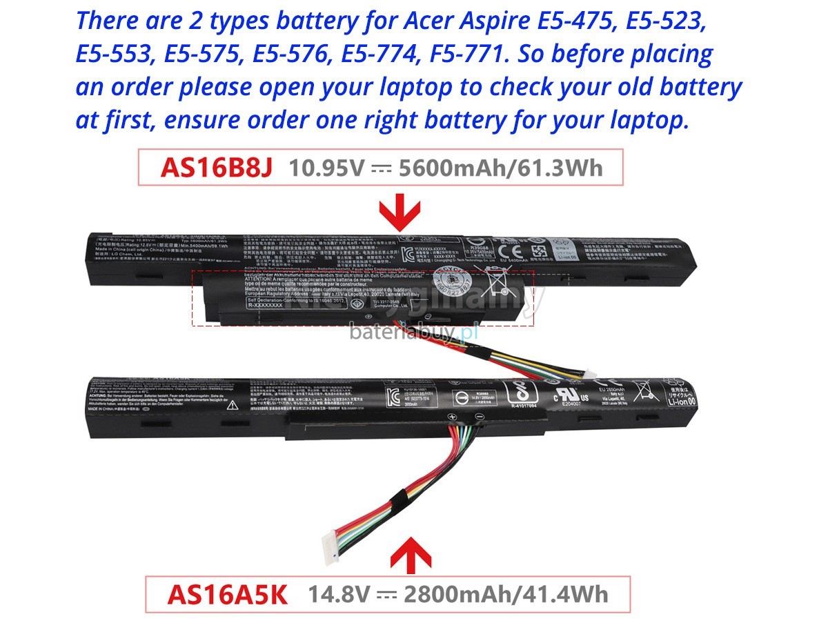 Acer Aspire F5-573G-59LY batteria
