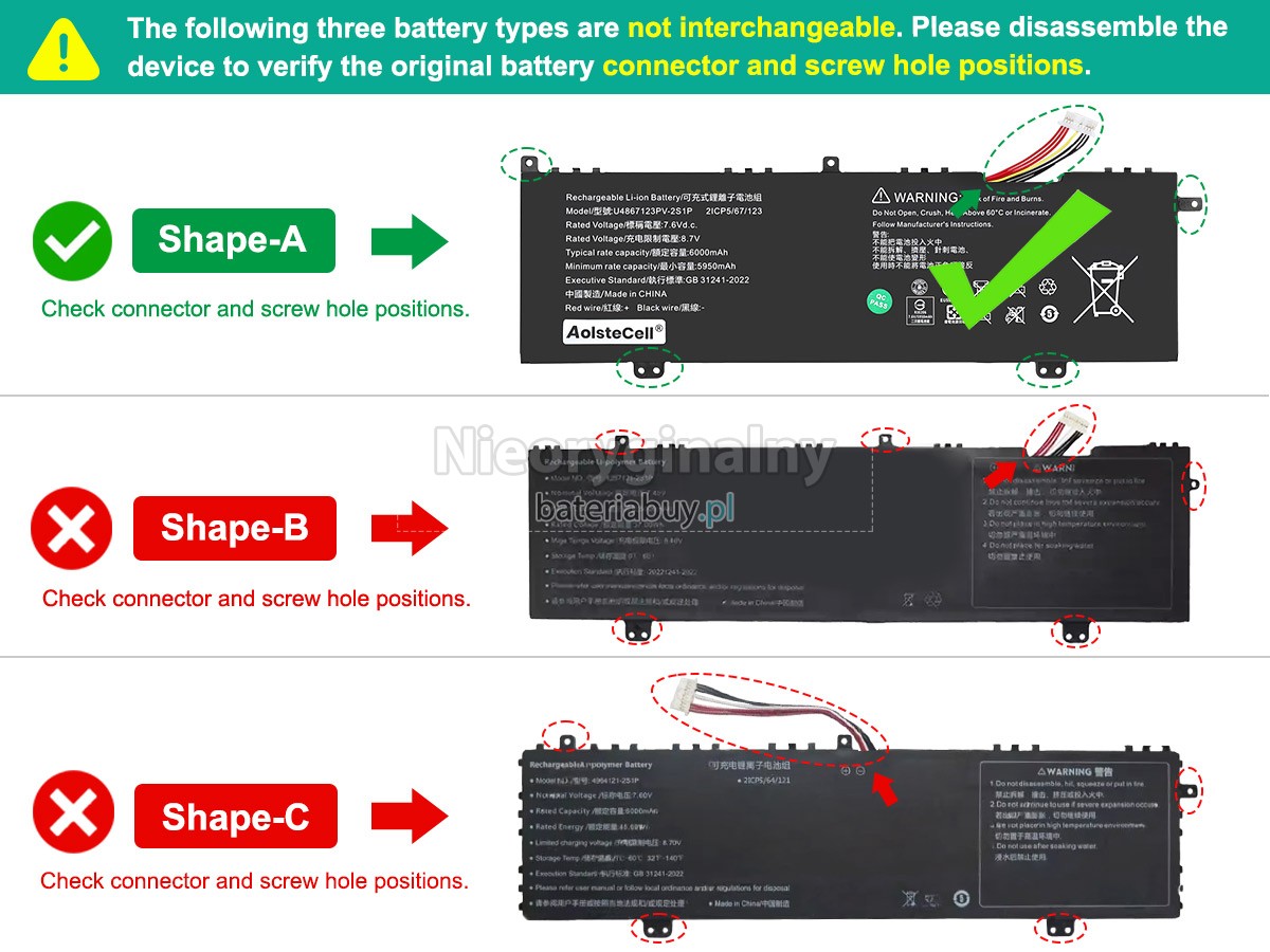 Acer 4964121-2S1P bateria