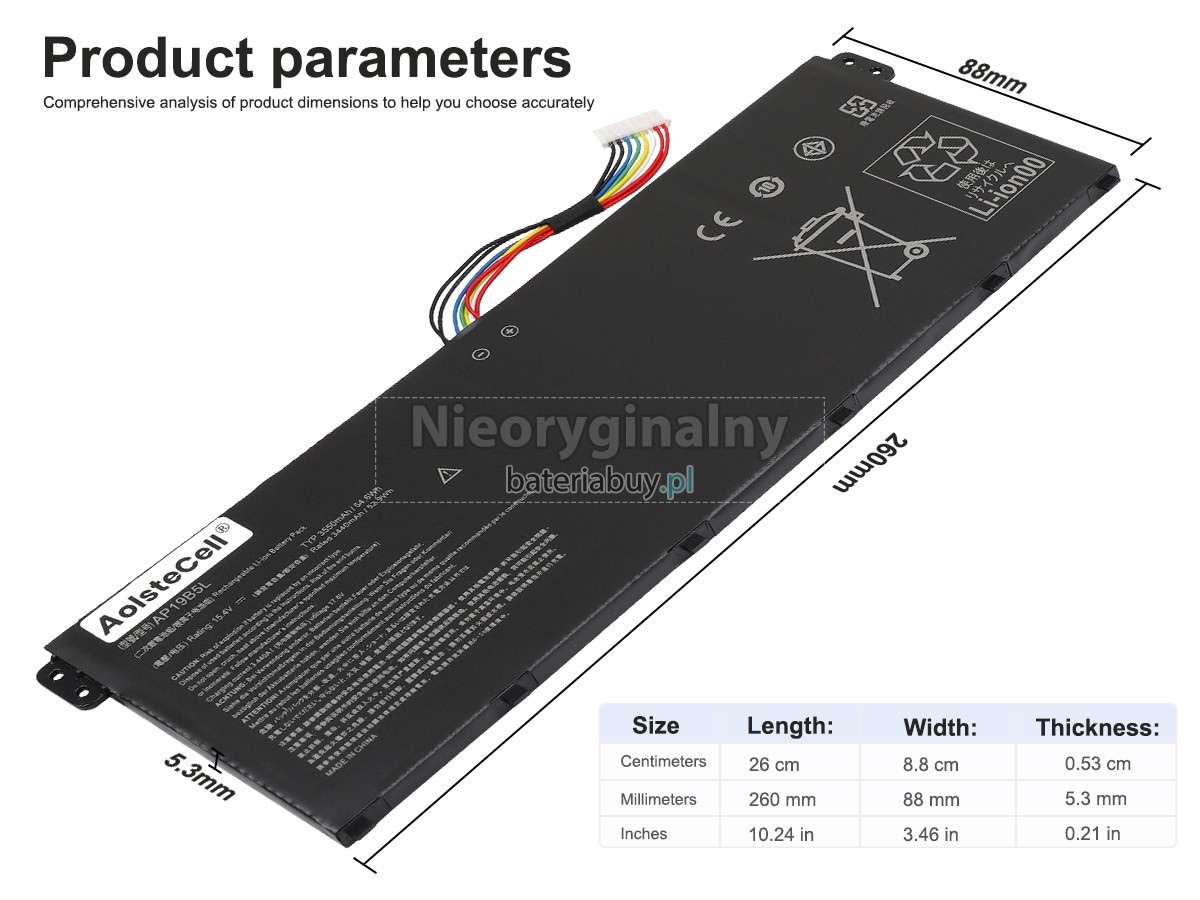 Acer AP19B5L bateria