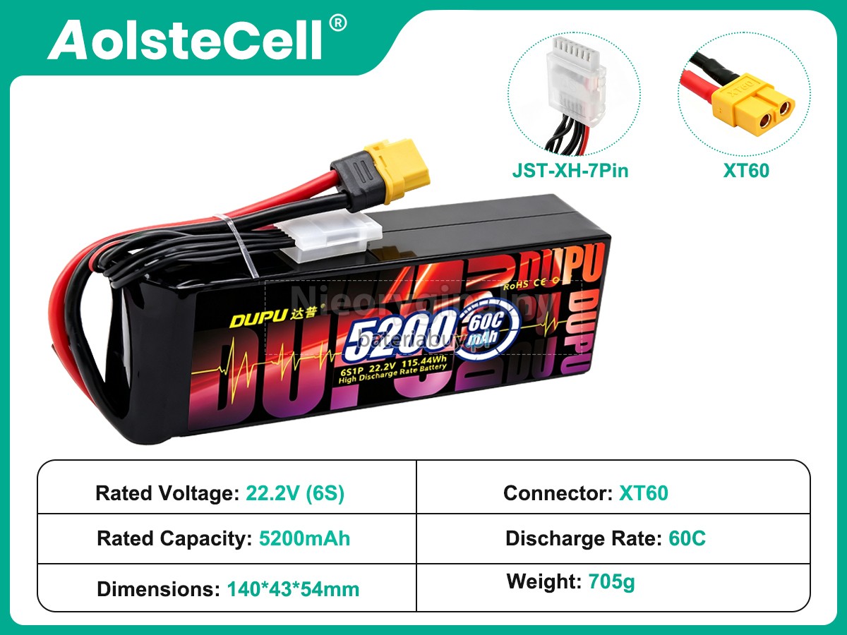 Bateria do Inteligentny lot AolsteCell 22.2V 5200MAH 60C XT60
