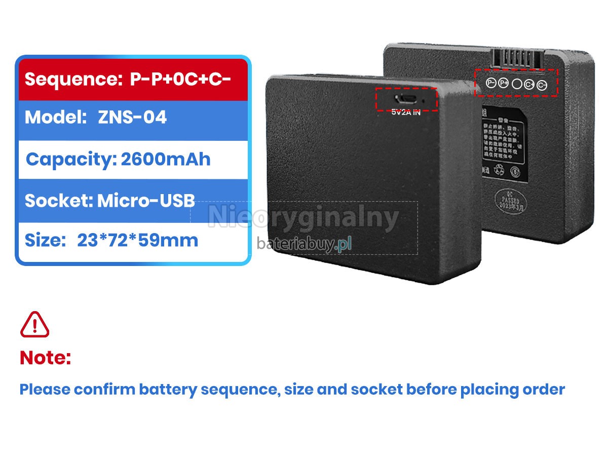 AolsteCell ZNS-04 bateria