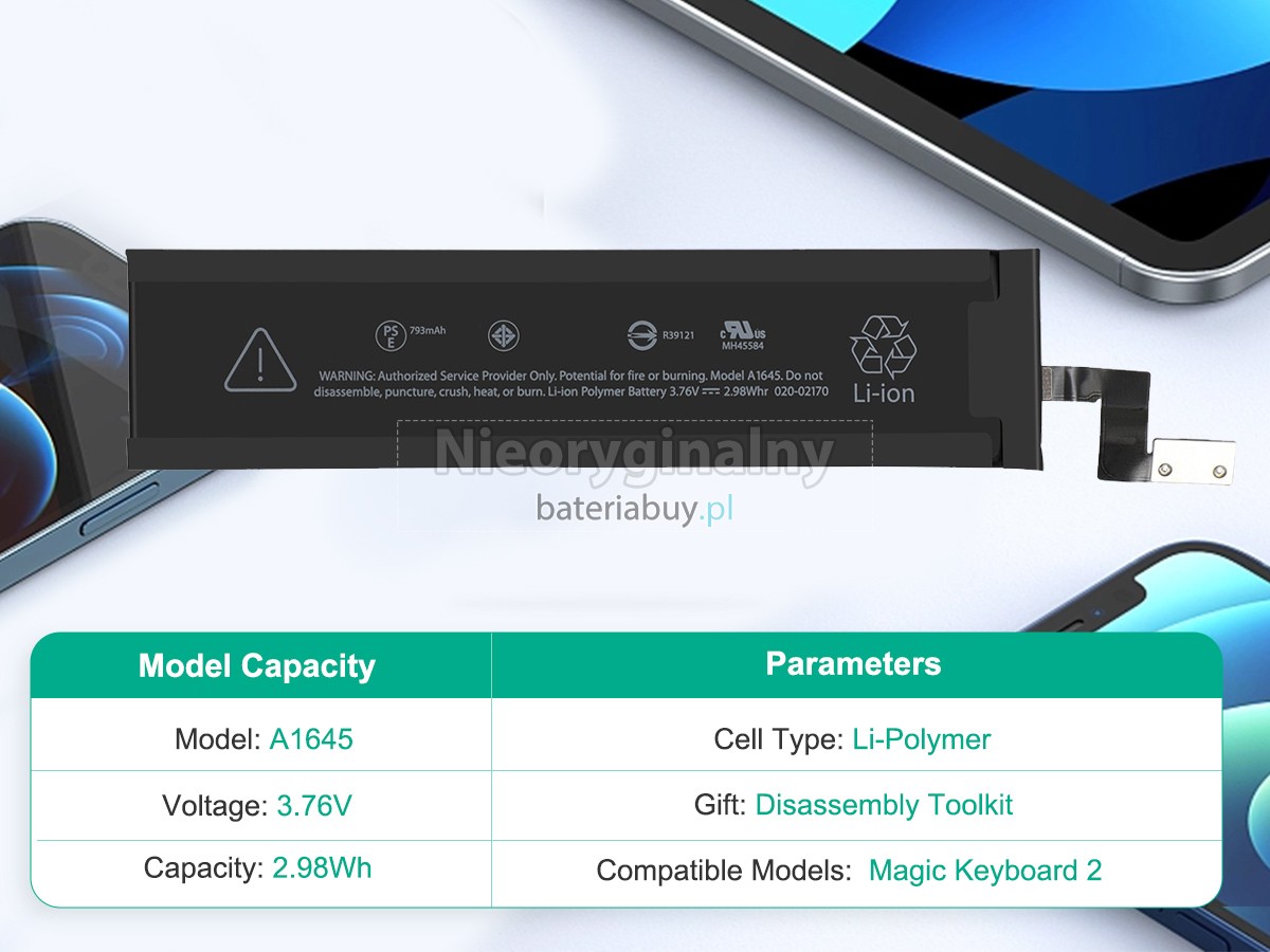 Apple MAGIC TRACKPAD 2 KEYBOARD bateria