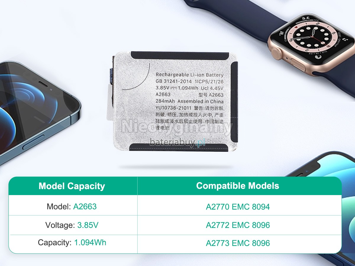 Apple MNHY3B/A bateria