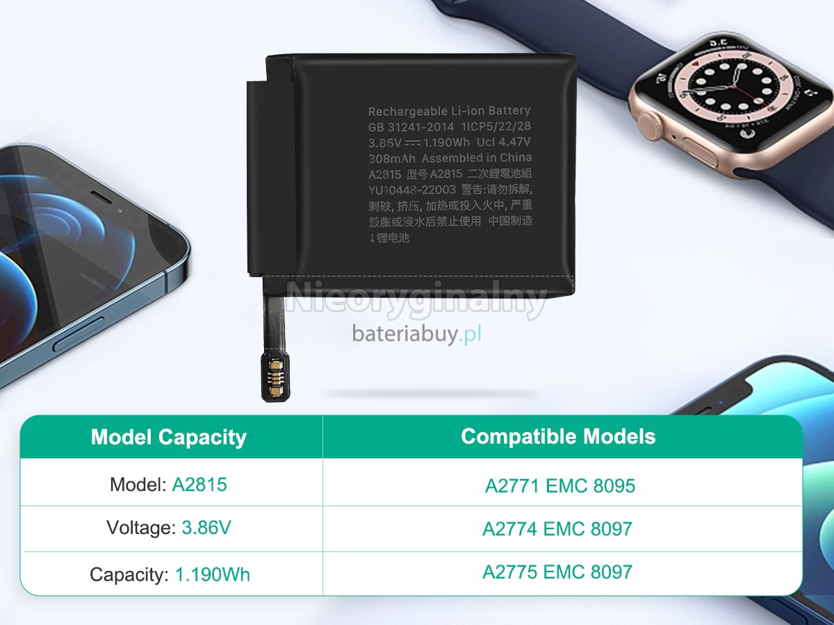 Apple A2774 EMC 8097 bateria