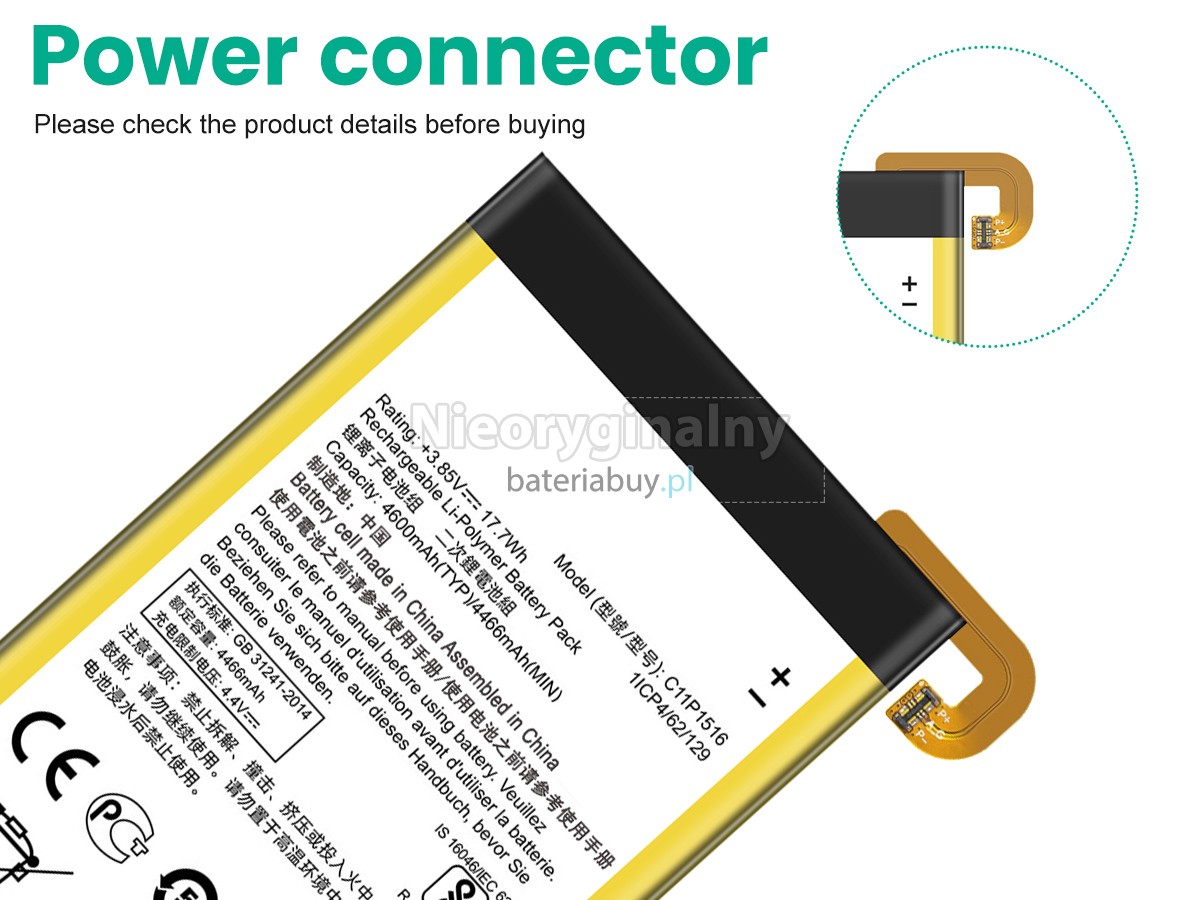 Asus C11P1516 bateria