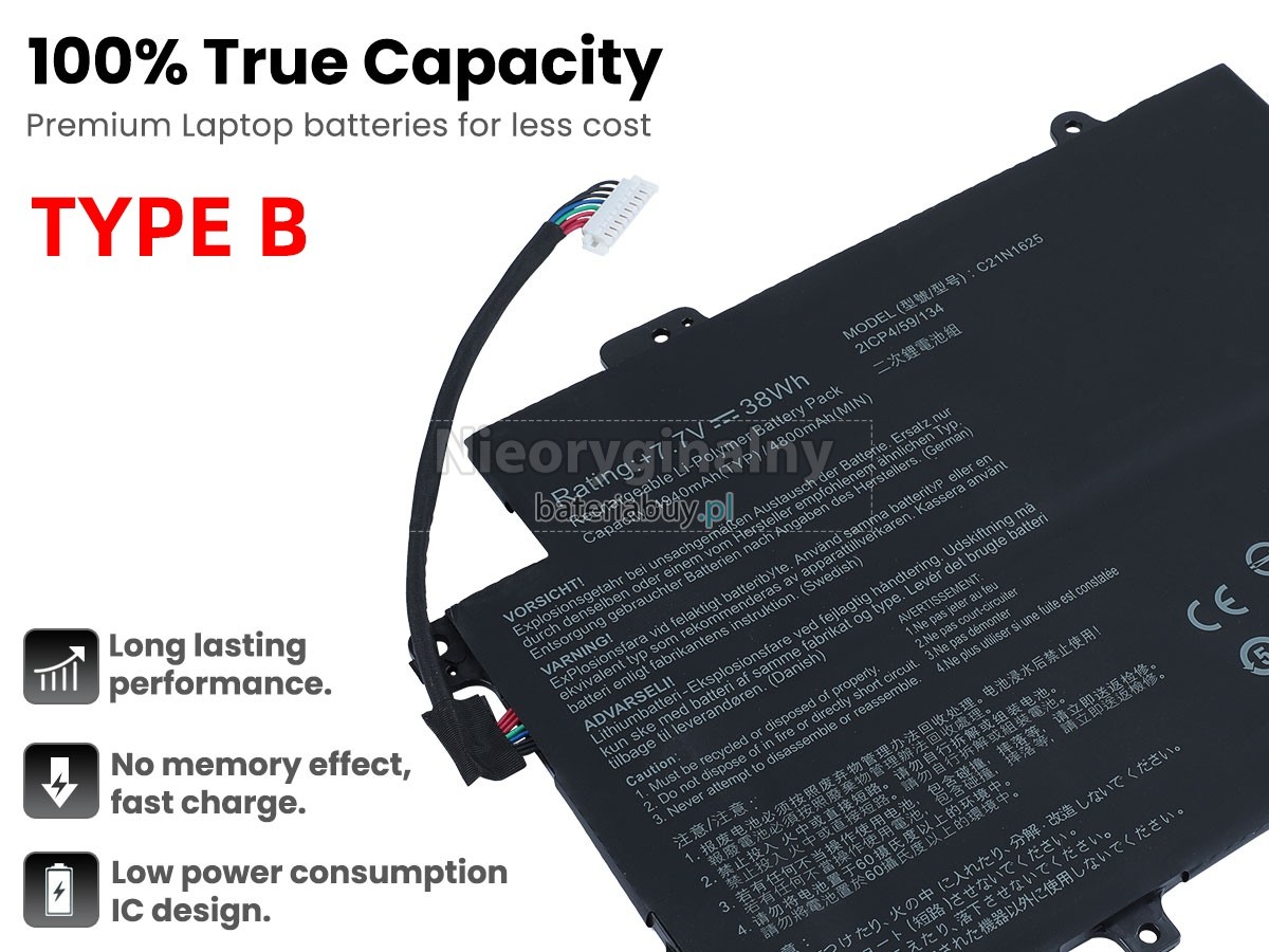 Asus VivoBook Flip 12 TP203NAH-BP055T bateria