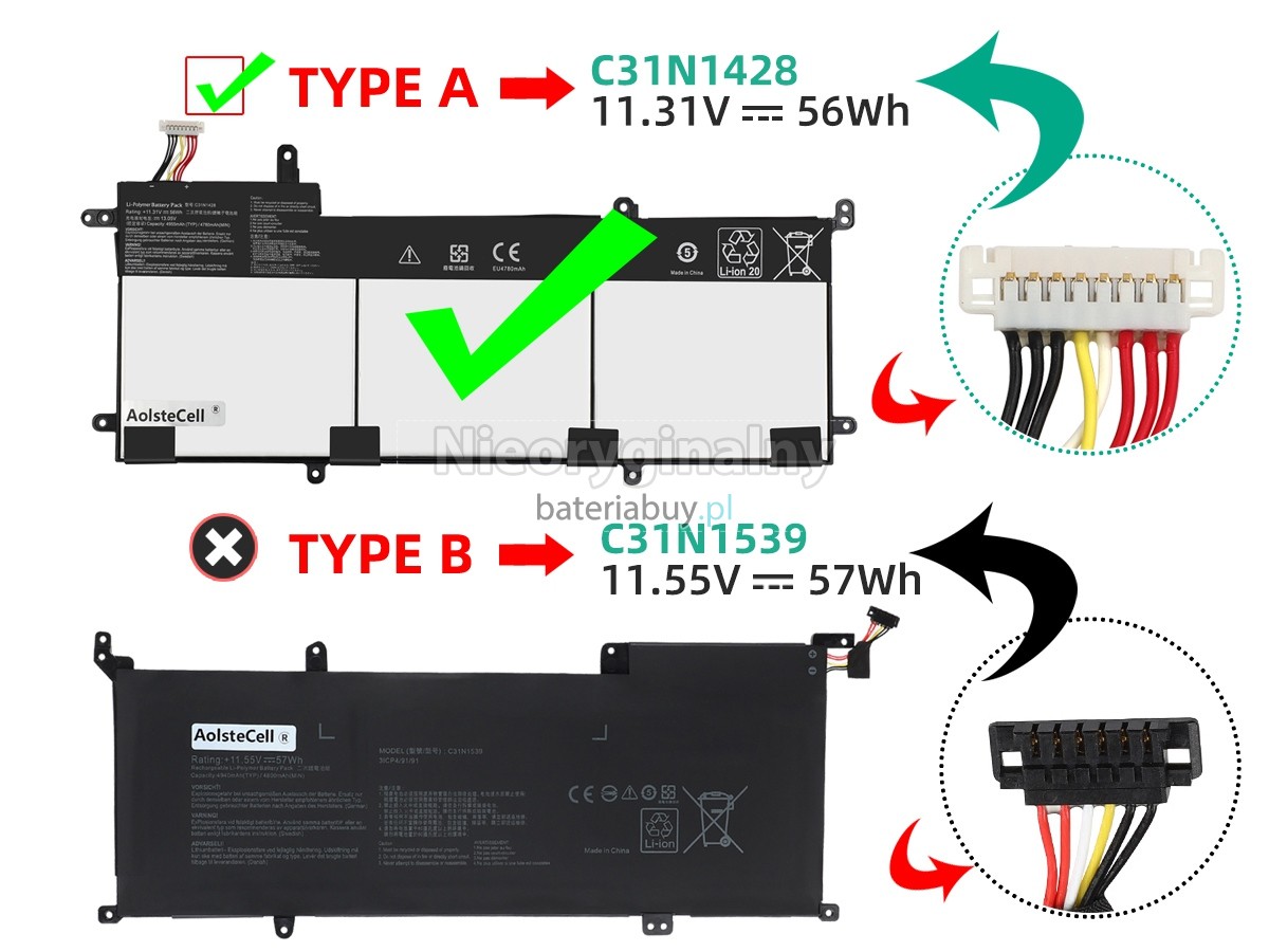 Asus C31N1539(3ICP4/91/91) bateria