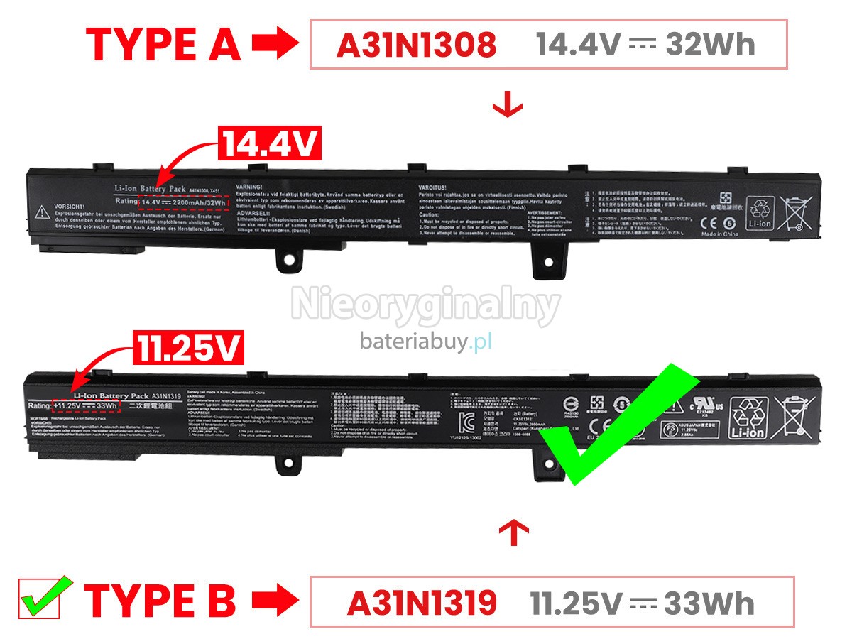 Asus VivoBook X551MA-RCLN03 bateria