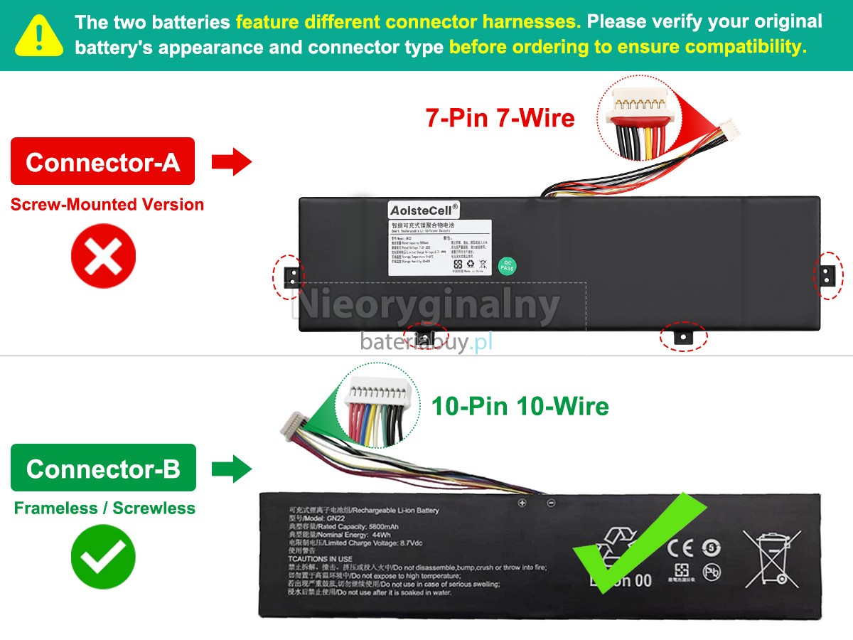 Bateria do Laptop DERE GN22