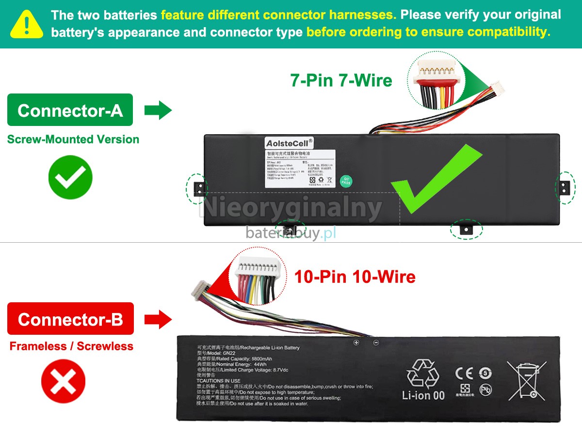 Bateria do Laptop DERE GN22