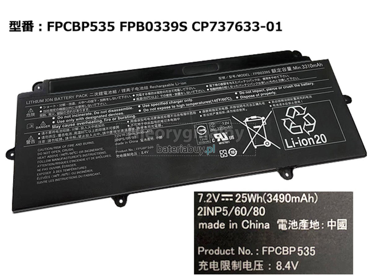 Fujitsu FPCBP535 bateria