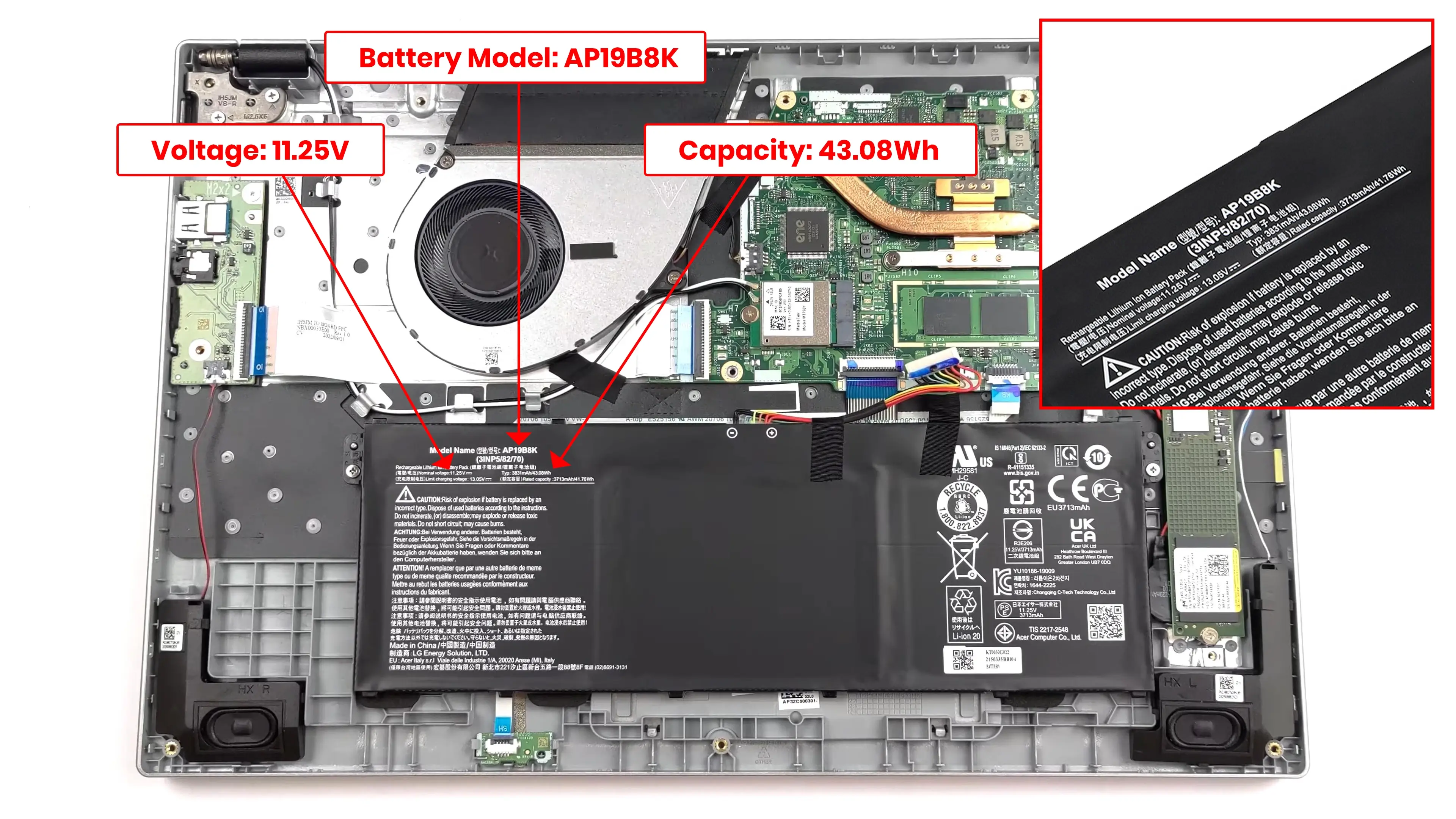 Battery Model: AP19B8K