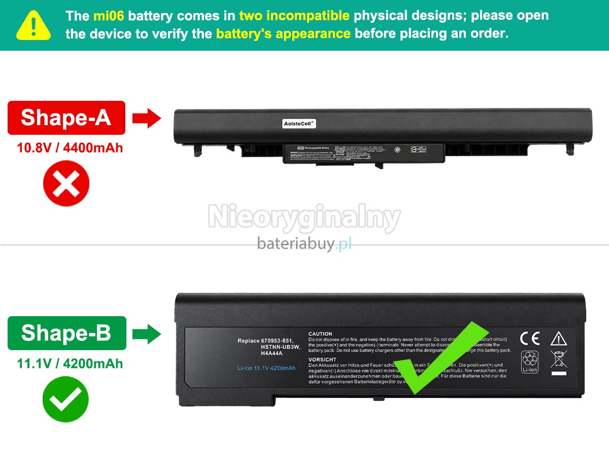 HP MI06 bateria