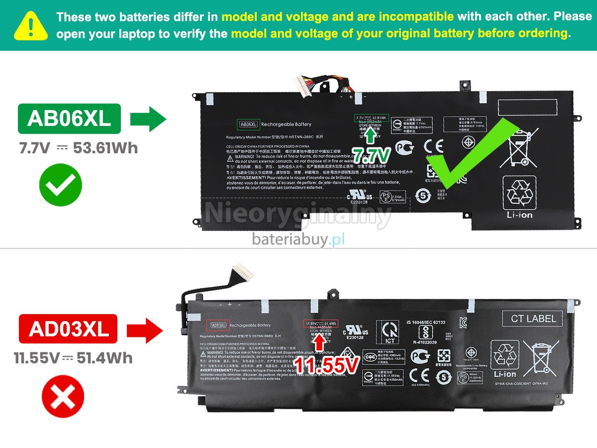 Bateria do Laptop HP Envy 13-AD053TX
