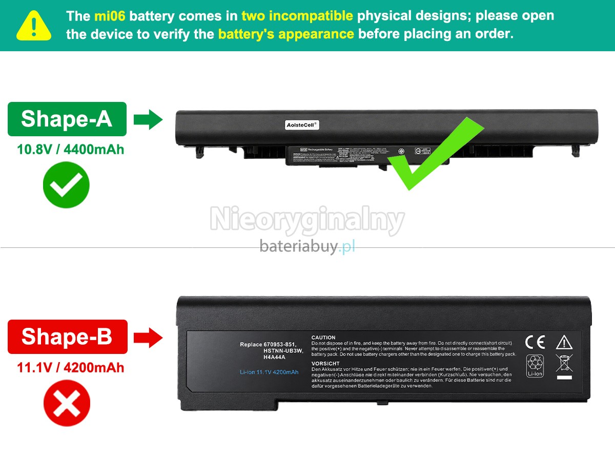 HP MI06 bateria