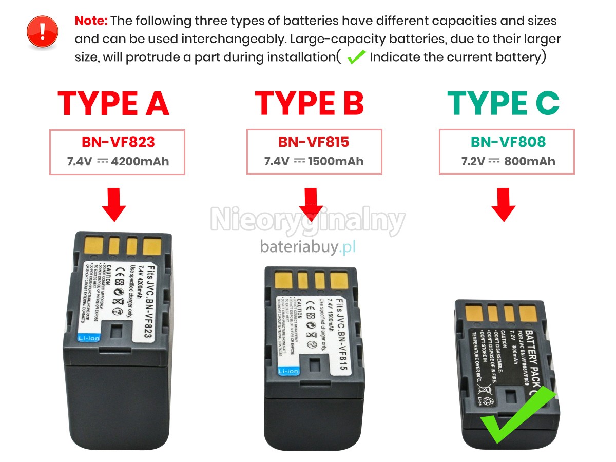 JVC GZ-MG830 bateria