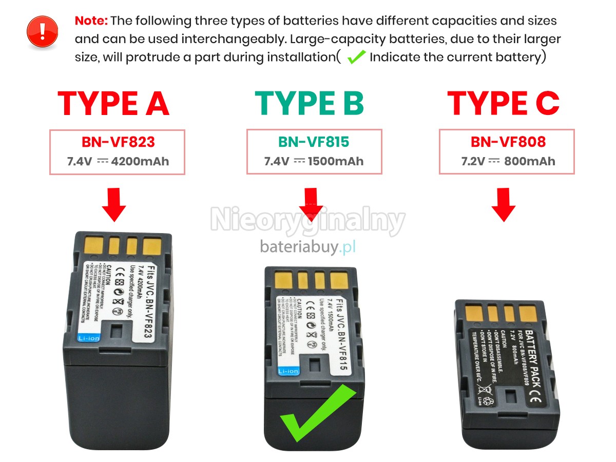 JVC GZ-MG830 bateria
