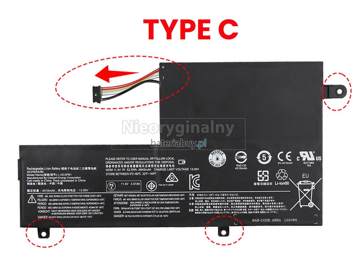 Lenovo YOGA 510-15IKB-80VC000WGE bateria