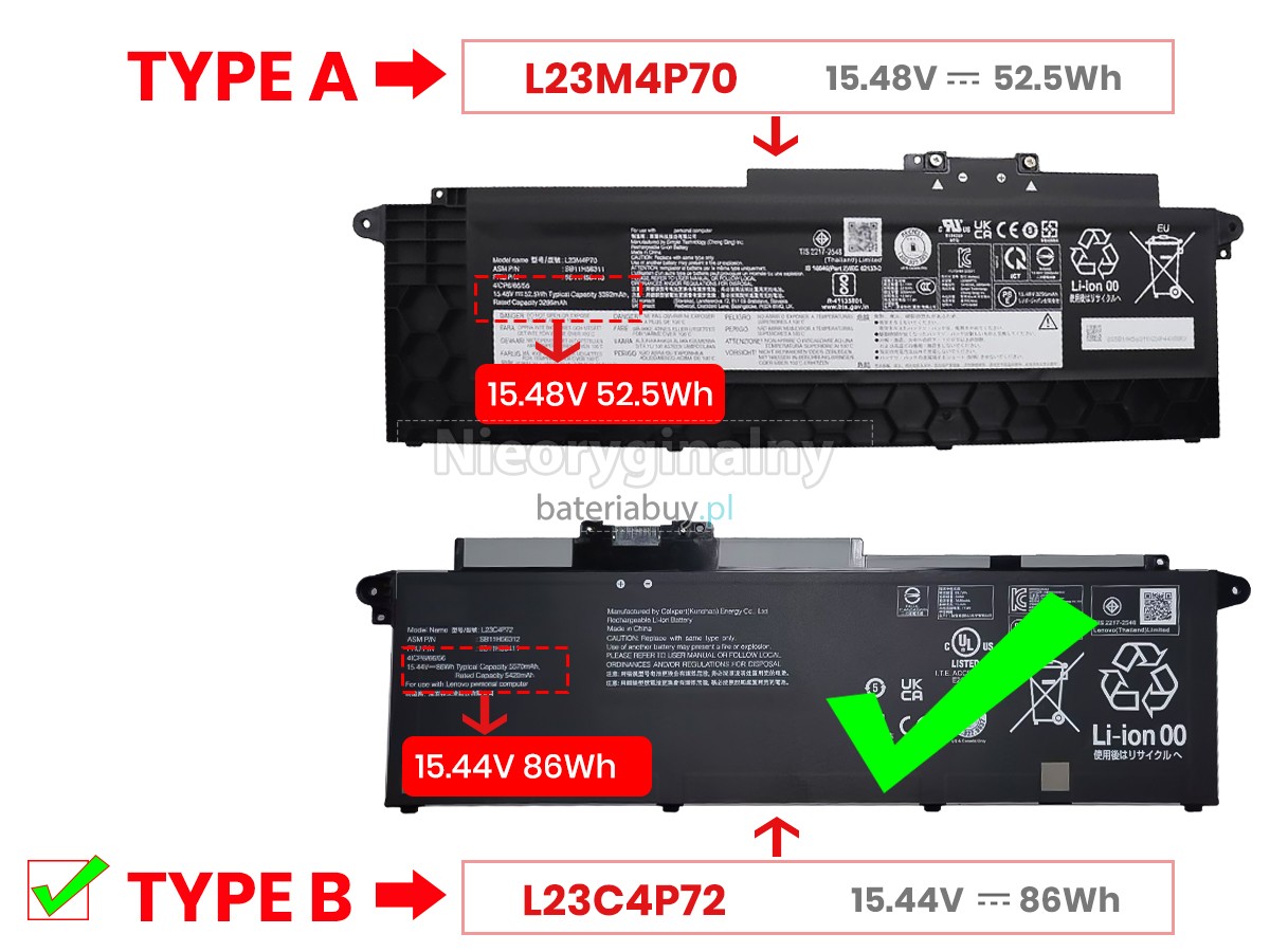 Lenovo ThinkPad T16 GEN 3-21MN0058PE bateria