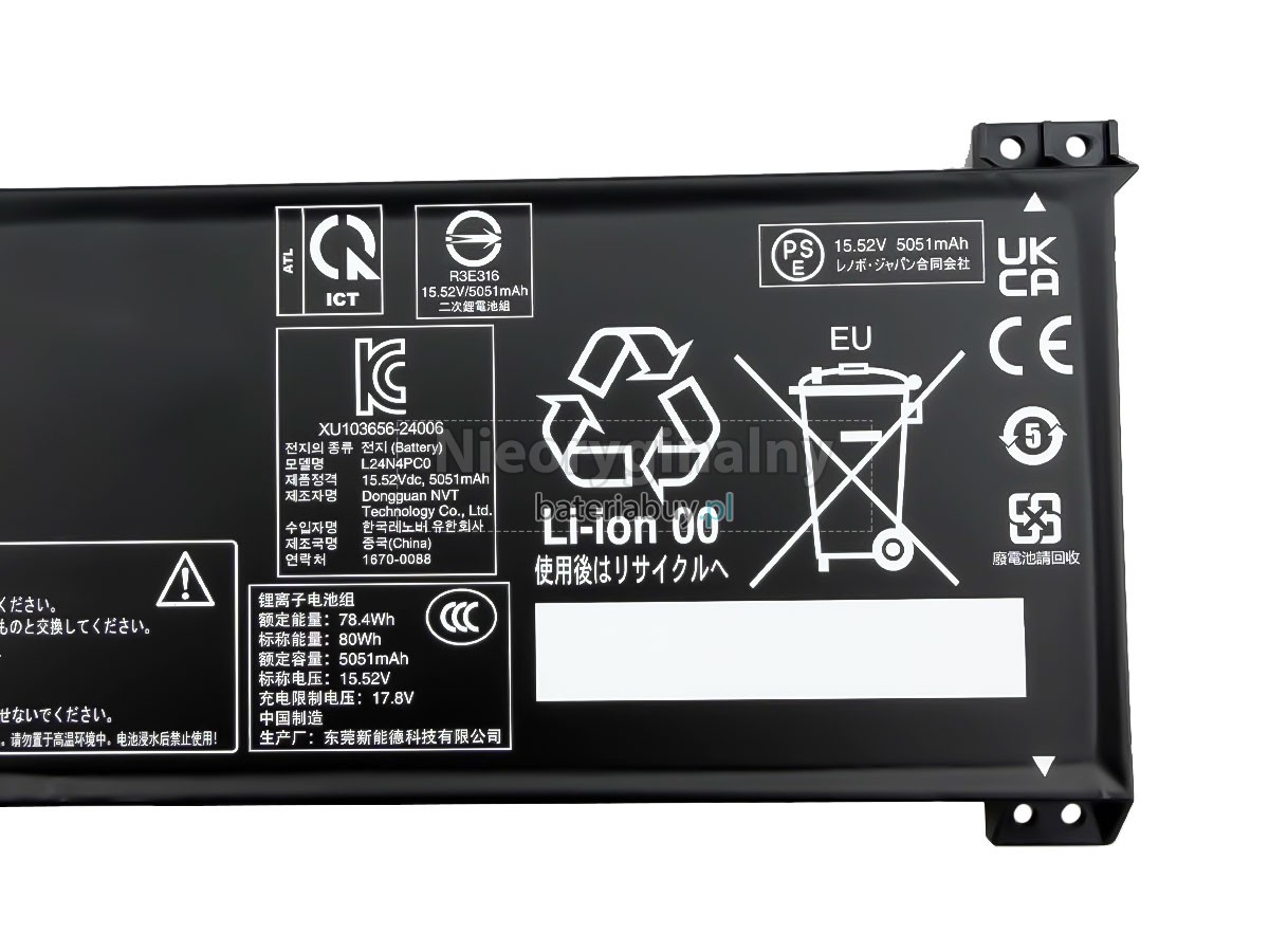Lenovo LEGION PRO 5 16IRX10-83NN001LDP bateria
