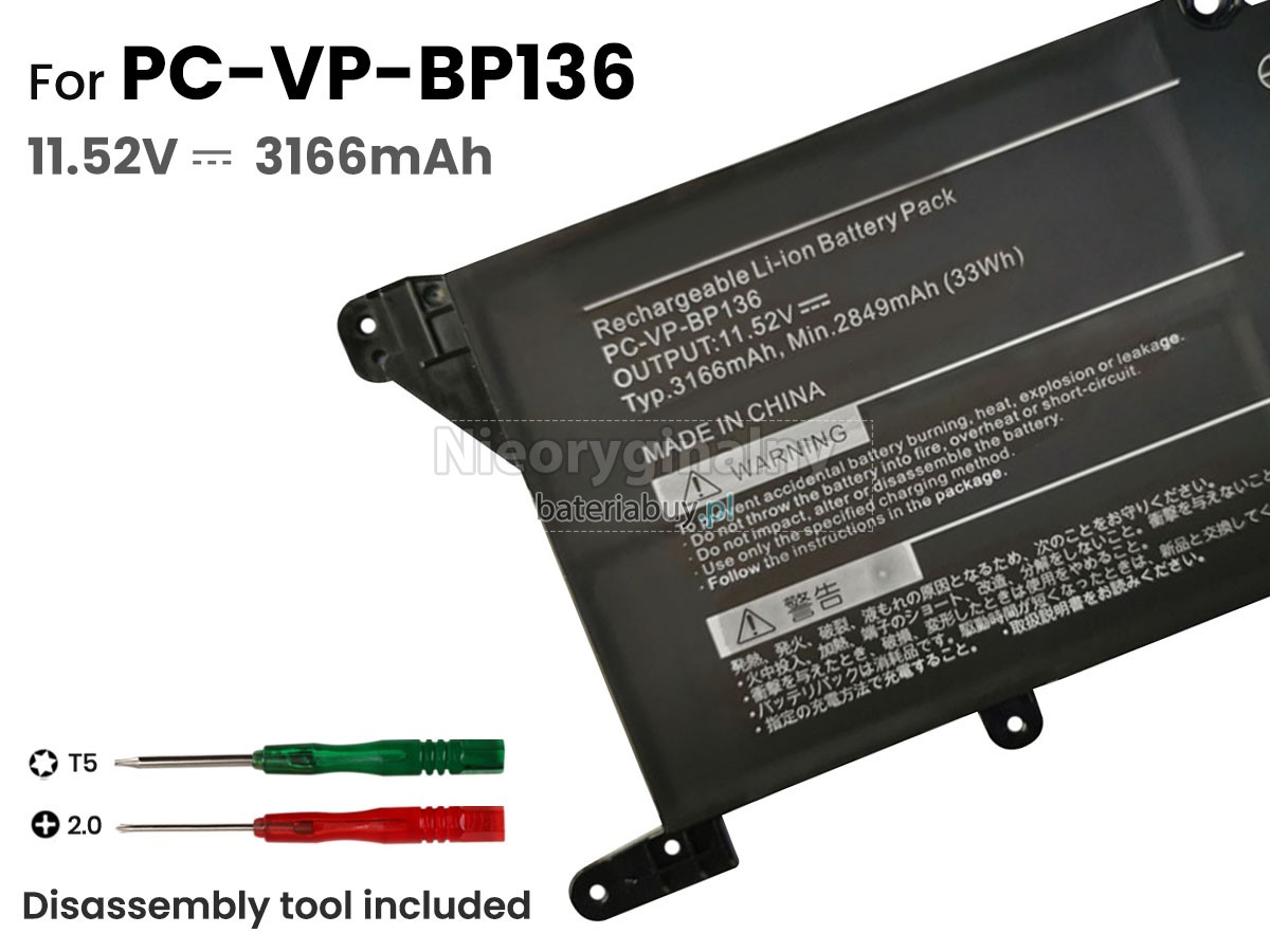 NEC PC-VP-BP136 bateria