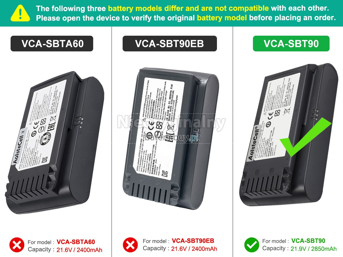 Bateria do Odkurzacz Samsung VS20T7511T5/AA