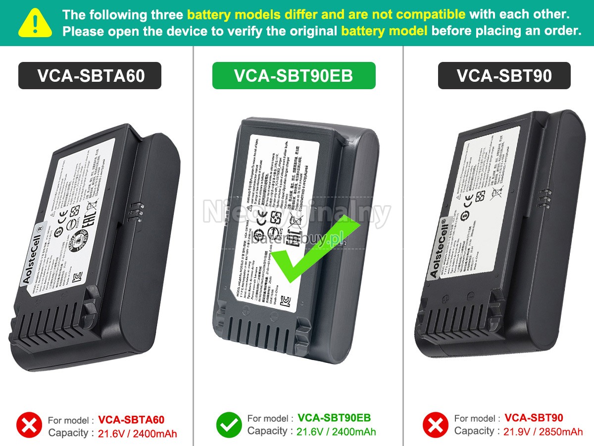 Bateria do Odkurzacz Samsung VS20T7511T5/AA