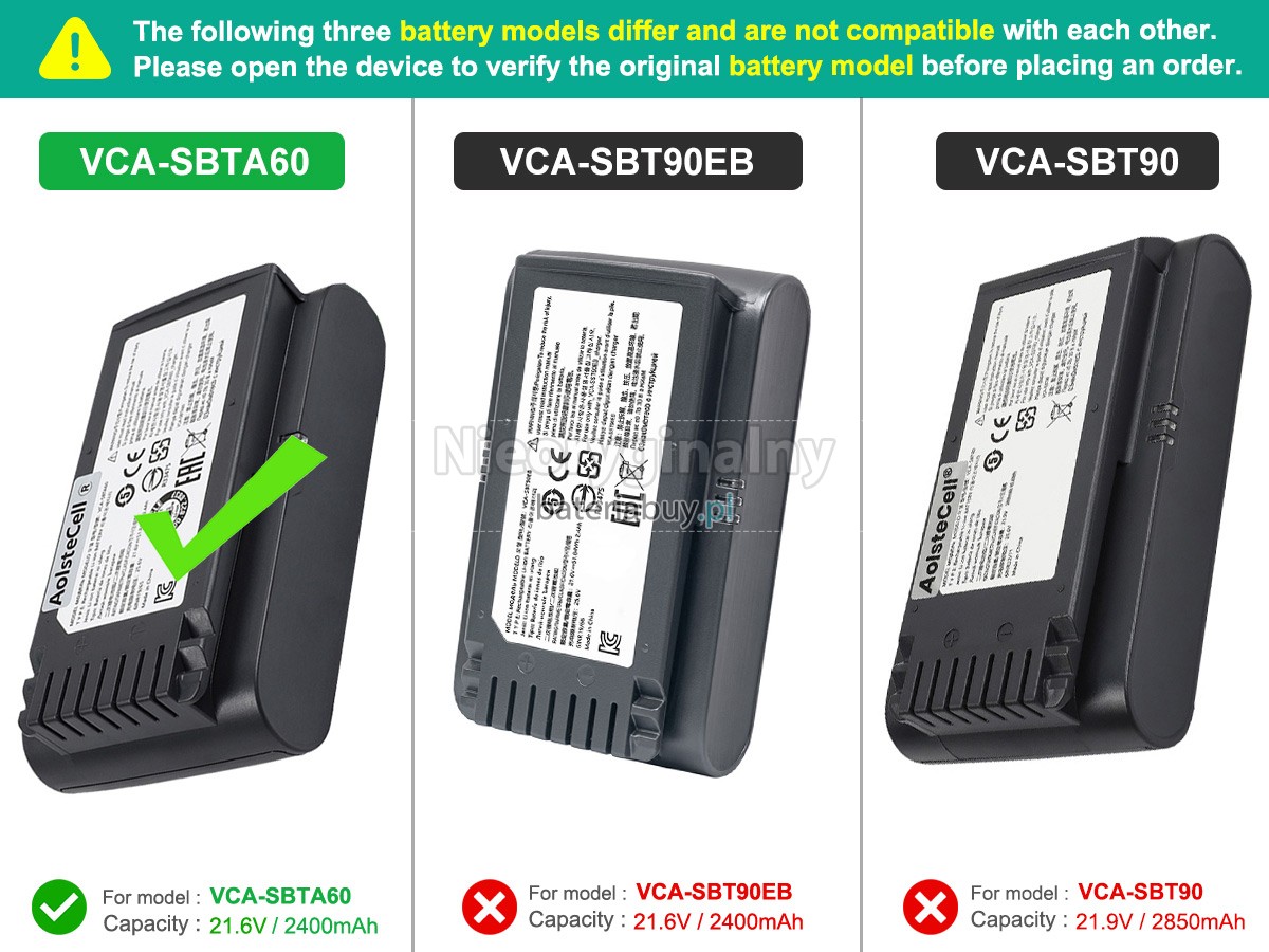 Bateria do Odkurzacz Samsung VS20T7511T5/AA
