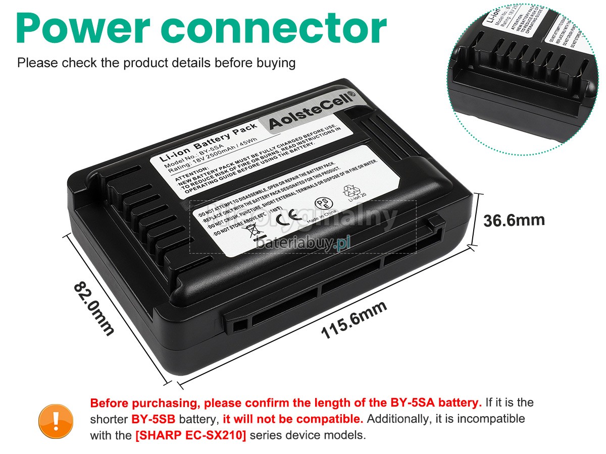 SHARP　POWERCYCLONE　EC-SX320 Bateria do odkurzacza Sharp EC-SX320-A | BateriaBuy.pl