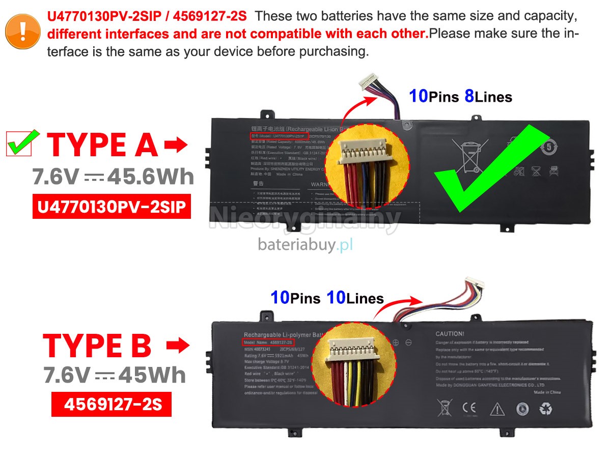 Teclast 4569127-2S(2ICP5/69/127) bateria