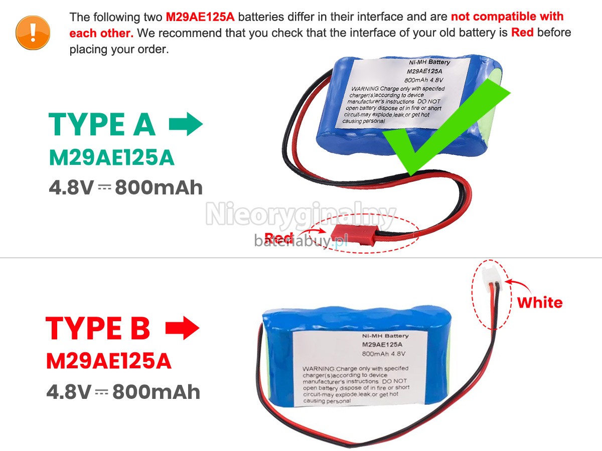 TPS M29AE125A bateria