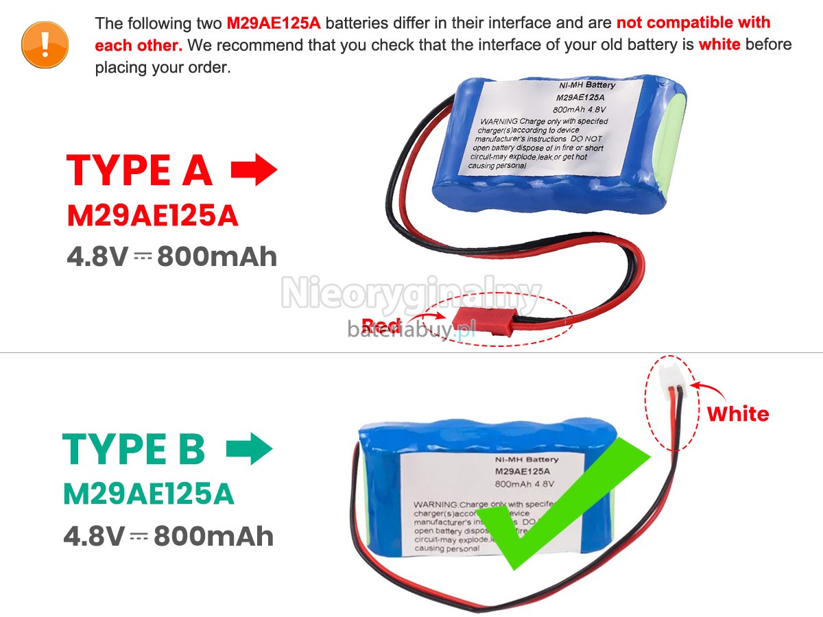 TPS M29AE125A bateria